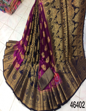 purple kanjivaram silk heavy zari weaving fabric weaving work festive 
