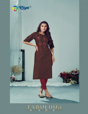 brown cotton slub with embroidery fabric embroidery work festive 