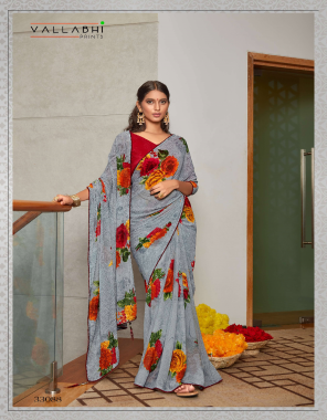 grey georgette | floral print  fabric printed work ethnic 