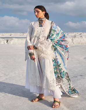white top - pure cotton with heavy embroidery | bottom - cotton soild | dupatta - cotton mal print / work [ pakistani copy ] fabric heavy embroidery work ethnic 