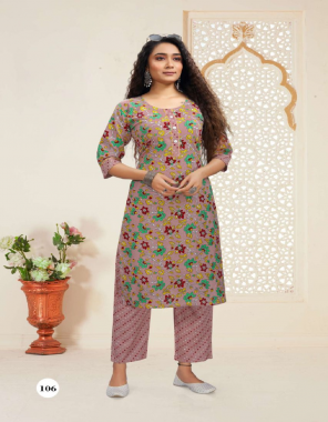 pink heavy cotton | top & pant length - 44 fabric printed work ethnic 