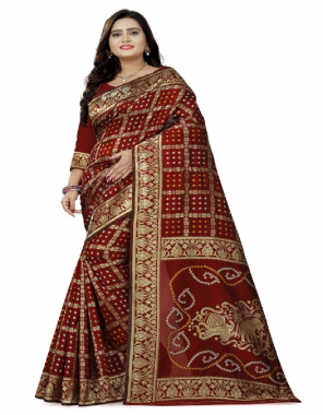 maroon soft silk with zari weaving  with jacquard border fabric zari weaving work party wear 