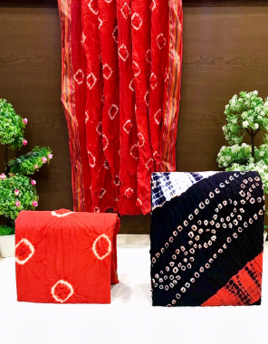 red top - cotton with handbandhej ( 2.50 m) | bottom - cotton with hand bandhej ( 2 m ) | dupatta - cotton with hand bandhej ( 2 m) fabric bandhej printed work festive 