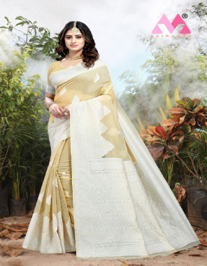cream saree - chanderi cotton | blouse - chanderi cotton fabric weaving work festive 