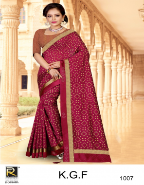 pink vichitra silk fabric printed work party wear 
