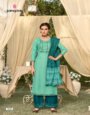 green top - cotton lining with embroidery work | plazo - heavy airjet 14 kg rayon with embroidery work plazo | dupatta - pure cotton mal print with four side border fabric embroidery work festive 