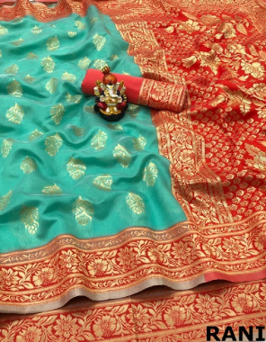 sky blue soft banarasi silk fabric weaving work festive 
