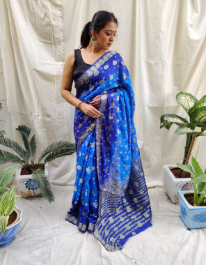 sky blue pure tafeta silk with hand bandhej print  fabric printed work festive 