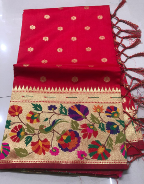 red soft lichi silk fabric jacqaurd work casual 