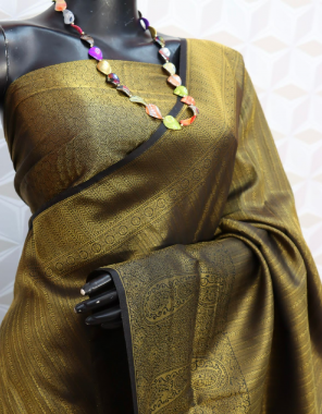 black softy silk fabric jacquard + weaving work ethnic 