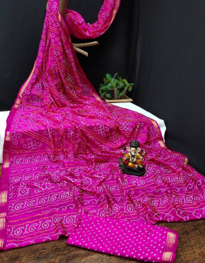 pink tafetta silk  fabric block print and jacquard weaving border work party wear 