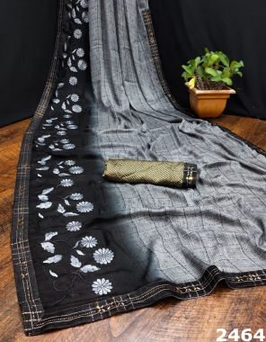 grey weightless + embroidery work | blouse - banarasi silk fabric embroidery work ethnic 