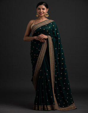 black saree - art silk | blouse - gota fabric sequance + stone work ethnic 