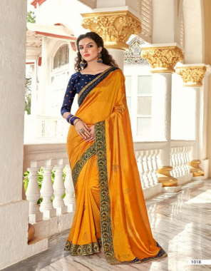 yellow vichitra silk fabric embroidery work festive 