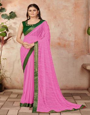 pink saree - lycra | blouse - dhupion silk fabric weaving work casual 