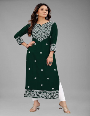 dark green 14 kg heavy rayon with embroidery fabric embroidery work casual 