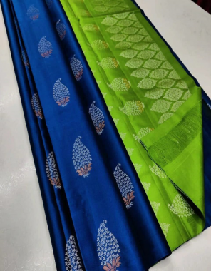 navy blue saree - banarasi lichi silk with heavy jacquard weaving with golden butta | blouse - silk weaving fabric jacquard work ethnic 