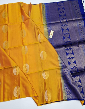 yellow banrasi litchi silk | blouse - silk weaving fabric jacquard + weaving work festive 