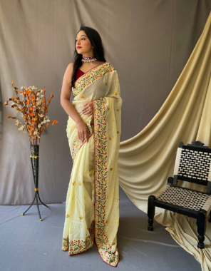 yellow saree - pure georgette with sequance embroidery worked | blouse - banglori silk fabric sequance + embroidered work party wear 