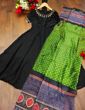 black georgette with complete lining | height - 50