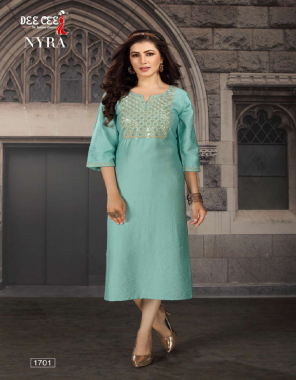 sky blue fancy imported | length - 46 fabric embroidery work ethnic 