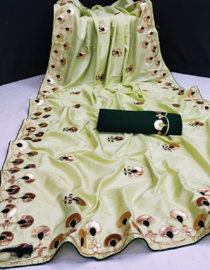 light green saree - heavy dola silk - heavy gotta work | blouse - banglory fabric gotta patti work casual 