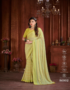 yellow heavy georgette fabric printed work party wear 