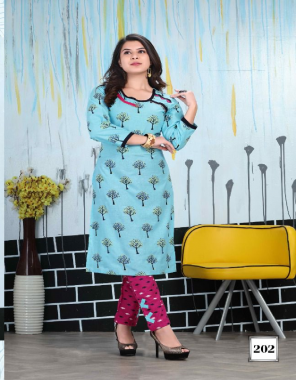 sky blue cotton | top length - 42 inch | pent length - 38 inch  fabric printed work casual 