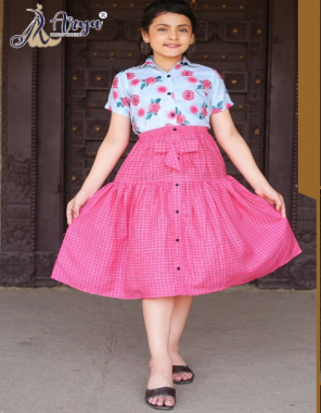 pink poli rayon with top and skirt  fabric printed work ethnic 
