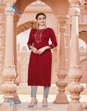 maroon top - pure viscose rayon weaving dobby with heavy sequance embroidery work | bottom - rayon slub  lycra with embroidery  fabric embroidery work casual 