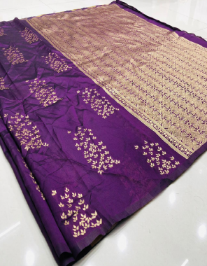 purple heavy kota silk fabric jacquard work casual 