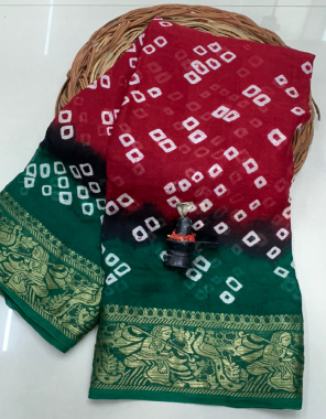 red art silk with zari weaving fabric weaving work casual 