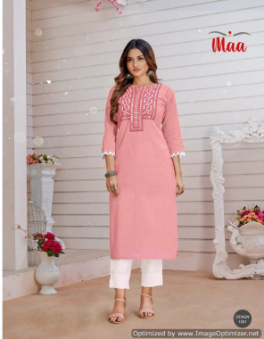 pink mul cotton | work - fancy neck work | length - 45 fabric embroidery work casual 
