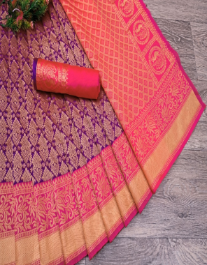 purple soft lichi silk  fabric weaving work festive 