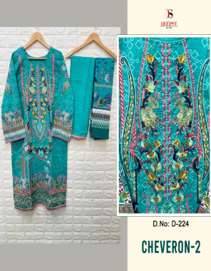 sky blue top - pure cotton with self embroidery ( fully stitched ) | bottom - cotton pant style stitched | dupatta - cotton mal mal print | size - xxl ( 44 ) with extra margin [ pakistani copy ] fabric embroidery work party wear 
