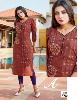 brown liva rayon white icon | length - 44 to 46 fabric embroidery work party wear 