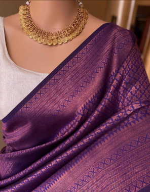 purple soft silk  fabric weaving work ethnic 