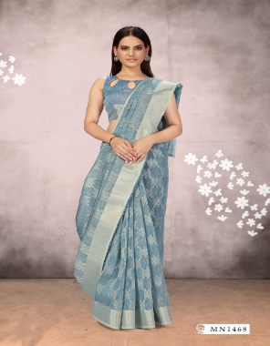 sky blue art silk jacquard | blouse - art silk fabric jacquard work festive 