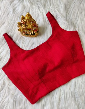 red blouse - cambric cotton | lining - cotton | sleeves - inside attached | open - back side open | height - 14.5 fabric embroidery work casual 