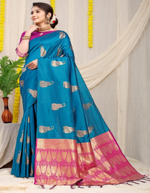 sky blue soft pure silk saree with weaving work fabric weaving work festive 