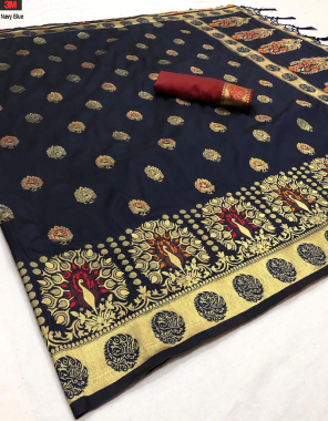 black soft lichi silk with gold weaving fabric weaving work ethnic 