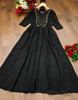 black georgette with complete lining | height - 50 