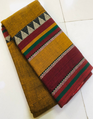 yellow pure handwoven soft mecerise narayanpeth cotton fabric weaving work ethnic 