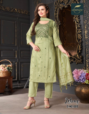 parrot green top and pant - heavy chanderi silk sequance fabric | dupatta - chanderi dupatta fabric sequance work festive 