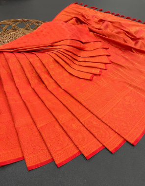 red softy silk fabric weaving work festive 