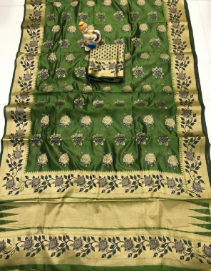 mahendi pure silk wave organza banarasi zari saree fabric weaving work ethnic 