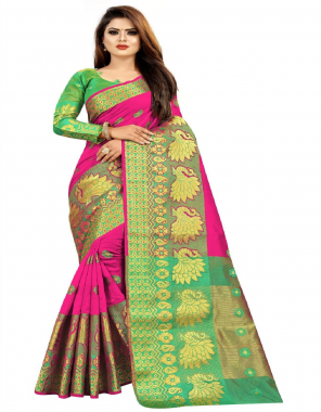 pink saree - jacquard ( 5.5 m)| blouse - jacquard | blouse  type - semi stitched  fabric jacqaurd  work festive 