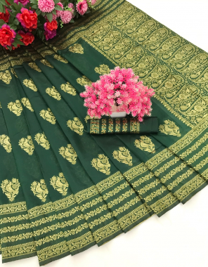 dark green soft silk  fabric weaving work casual 