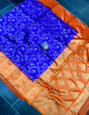 navy blue soft lichi silk with weaving  fabric weaving work festive 