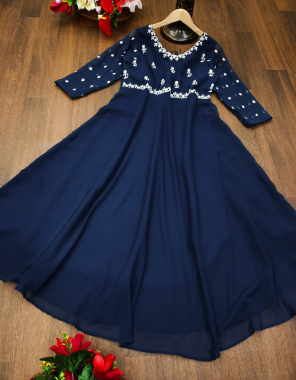 navy blue georgette with complete lining | length - 50